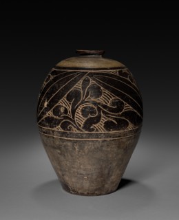 Jar:  Cizhou Ware, 1271-1368. China, Yuan dynasty (1271-1368). Glazed grayish-buff stoneware with