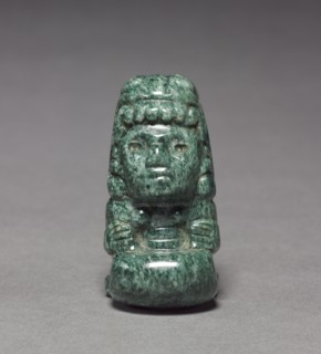 Female Figurine, 1325-1519. Central Mexico, Aztec, Post-Classic Period. Jadeite; overall: 6.6 x 3.4