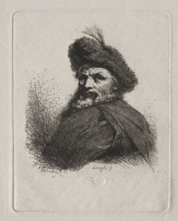 Bust of a Man with a Fur Cap. Giuseppe Longhi (Italian, 1766-1831). Engraving