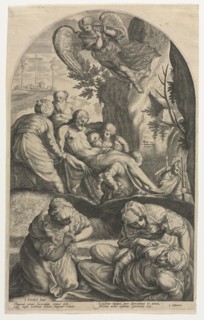 The Disciples of Christ Carrying His Body to the Tomb, 1594. Jacob Matham (Dutch, 1571-1631).