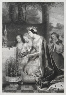 St. Amelia, Queen of Hungary, 1841. Paolo Mercuri (Italian, 1804-1884). Engraving