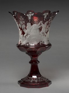 Ruby Vase, 1800s. Bohemia, 19th century. Glass; diameter: 27.2 cm (10 11/16 in.); overall: 40 x 17