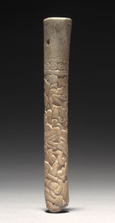 Carved Tube, c. 1200-1519. Mexico, Oaxaca, Mixtec, 13th-16th century. Bone; diameter: 2.6 cm (1 in