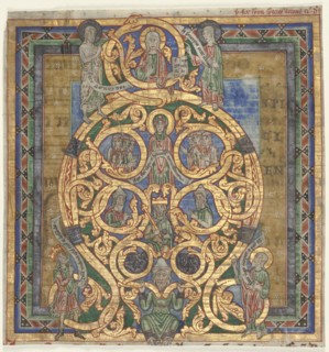 Cutting from an Antiphonary:  Initial A[spiciens a longe]: The Tree of Jesse, c. 1115-1125.