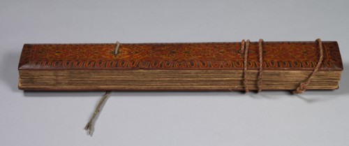 Buddhist Manuscript, c 1700. Sri Lanka, Singhalese, Late 17th century. Lacquered cover; fiber