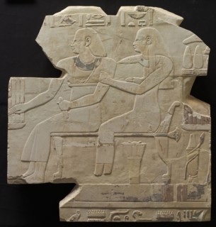 Seated Couple:  Mentuemhat's Ancestors, c. 667-647 BC. Egypt, Thebes, Late Period, Late Dynasty 25
