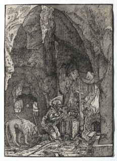 St. Jerome in the Cave, 1513-1515. Albrecht Altdorfer (German, c. 1480-1538). Woodcut