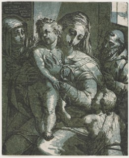 Virgin and Child with St. John, St. Catherine of Siena and Saint Francis, 1585. Andrea Andreani
