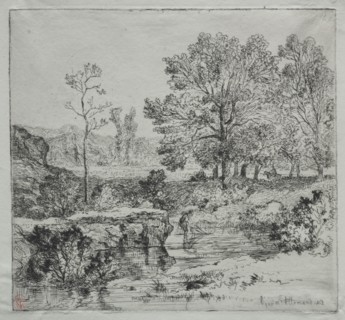 The Edge of the Forest.  The Shrimp Fisherman, 1852. Louis Hector François Allemand (French,