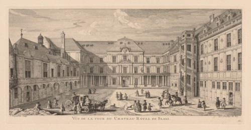 Vue de la cour du Château de Blois. Jacques Rigaud (French, 1681-1754). Engraving
