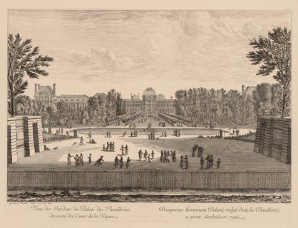 Vue du palais et des jardins des Tuileries, du côté du cours la Reine, 1673. Israël Silvestre