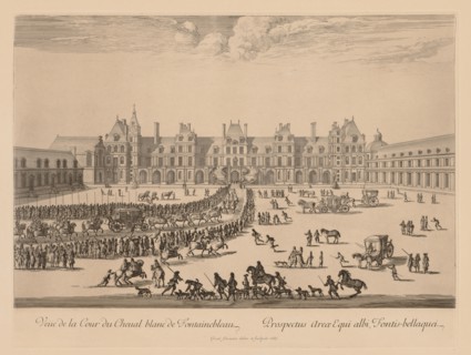 Vue de la Cour du Cheval-Blanc de Fontainebleau, 1667. Israël Silvestre (French, 1621-1691).