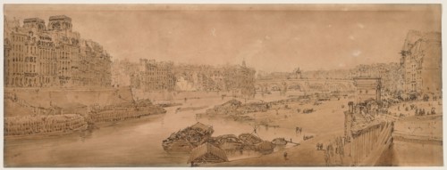 A Selection of Twenty of the Most Picturesque Views in Paris:  View of the City with the Louvre