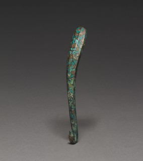 Belt Hook, 475-221 BC. China, Warring States period (475-221 BC). Front: bronze inlaid with gold