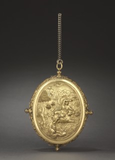 Locket, c. 1565. Germany, 16th century. Gilt copper; overall: 15.4 x 12 x 4.5 cm (6 1/16 x 4 3/4 x