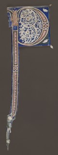 Decorated Initial (P) (Excised from a Bible?), c. 1150-1160. Italy, Tuscany, 12th century. Tempera
