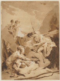 The Last Communion of St. Jerome, c. 1726. Giovanni Battista Tiepolo (Italian, 1696-1770). Pen and