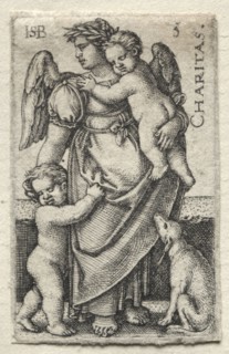 The Knowledge of God and the Seven Cardinal Virtues:  Charity - Charitas. Hans Sebald Beham