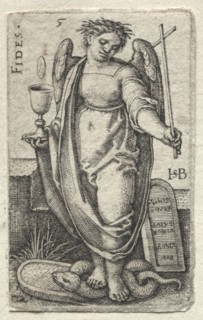 The Knowledge of God and the Seven Cardinal Virtues:  Fidelity - Fides. Hans Sebald Beham (German,