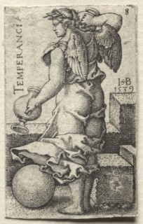 The Knowledge of God and the Seven Cardinal Virtues:  Temperance - Temperancia. Hans Sebald Beham