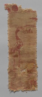 Two Fragments of Large Scale Roundel, 600s. Iran, 7th century. Compound twill; wool and cotton;