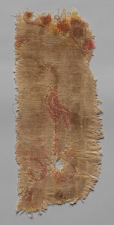 Two Fragments of Large Scale Roundel, 600s. Iran, 7th century. Compound twill; wool and cotton;