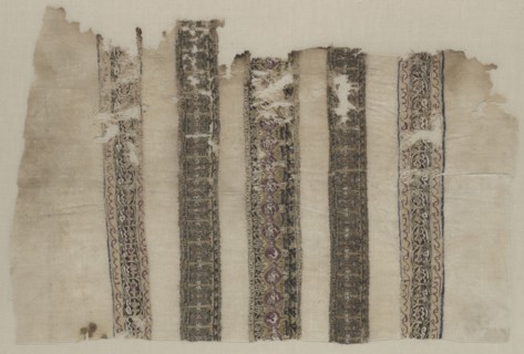 Fragment Composed of Parts of Three Tiraz-Style Textiles, 1094 - 1101. Egypt, Fatimid period,
