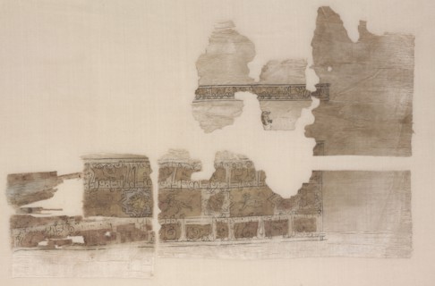 Fragment with tripartite band, 1000s - 1100s. Iran or Iraq, Seljuq period. Plain weave: silk warp