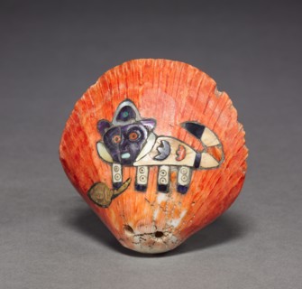 Shell with Inlaid Feline, 100 BC-700. Peru, South Coast, Nasca style (100 BC-AD 700). Spondylus