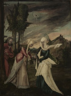 The Visitation, c. 1530-1550. Germany, Danube School, 16th century. Oil on wood; framed: 114.6 x 89