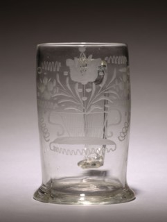 Handled Mug, 1700s. America, Stiegel Type, 18th century. Glass; diameter: 8 cm (3 1/8 in.);