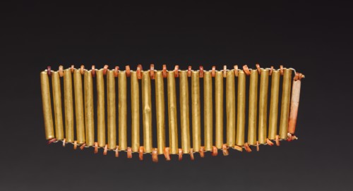 Bracelet, c. 400-500. Central Panama, (Sitio Conte?), Conte Style, 5th century. Gold and shell;