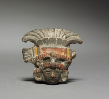 Figurine Head Fragment, 1-550. Central Mexico, Teotihuacán style, Classic Period. Molded