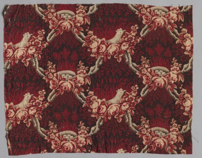 Roller Printed Cotton Textile, 19th century. America, 19th century. Plain cloth, roller printed: