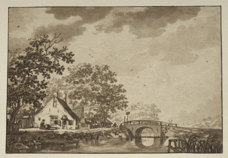 Landscape with Cottage and Bridge, 1700s?. Netherlands(?), 18th century (?). Etching and aquatint;