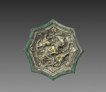 Mirror with Animals and Birds, early 700s. China, Tang dynasty (618-907). Bronze inset with