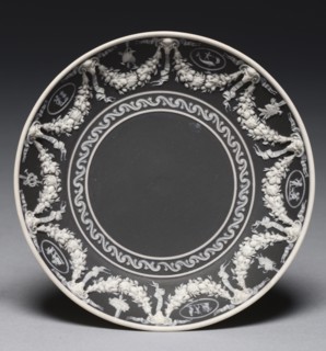 Saucer, c. 1790. Wedgwood Factory (British). Jasper ware with relief decoration; diameter: 6.7 x 6
