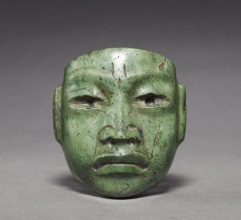 Miniature Mask, c. 900-400 BC. Mexico, Olmec, 1200-300 BC. Greenstone; overall: 6.9 x 6.2 cm (2