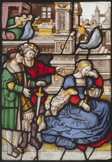 The Story of Lucretia, c. 1530. Circle of Master of the "Kanis Triptych" (Netherlandish). Pot-metal