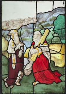 Elijah and the Widow of Zarephath, c. 1525. North Netherlands, 16th century. Pot-metal and white