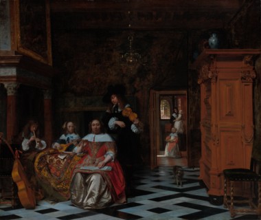 Portrait of a Family Playing Music, 1663. Pieter de Hooch (Dutch, 1629-1684). Oil on canvas;