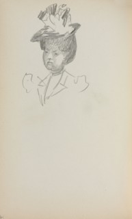 Italian Sketchbook: Woman, Bust Length (page 142), 1898-1899. Maurice Prendergast (American,