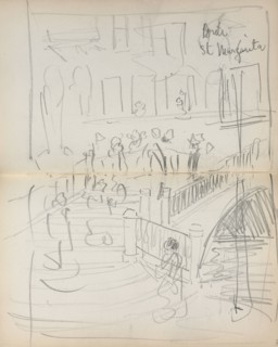 Italian Sketchbook: Bridge St. Margarita (page 67 & 68), 1898-1899. Maurice Prendergast (American,