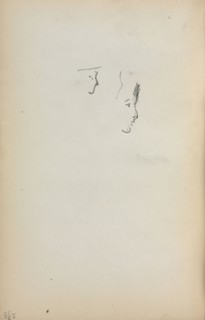 Italian Sketchbook: Two Profiles (page 258), 1898-1899. Maurice Prendergast (American, 1858-1924).