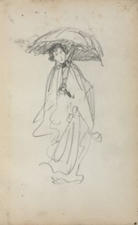 Italian Sketchbook: Standing Woman with Parasol (page 259), 1898-1899. Maurice Prendergast