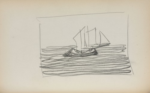 Italian Sketchbook: Sailboat (page 75), 1898-1899. Maurice Prendergast (American, 1858-1924).