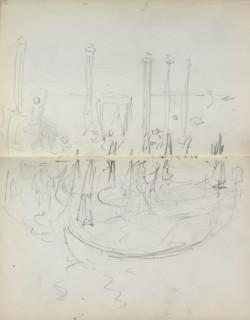 Italian Sketchbook: Venetian Harbor View (page 37 & 38), 1898-1899. Maurice Prendergast (American,