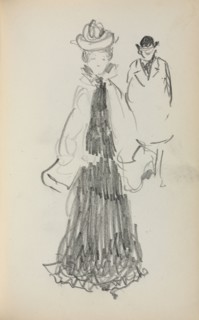 Italian Sketchbook: Standing Woman and Man (page 125), 1898-1899. Maurice Prendergast (American,