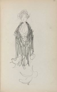 Italian Sketchbook: Standing Woman with Shawl (page 54), 1898-1899. Maurice Prendergast (American,