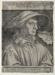 Self-Portrait, 1530. Heinrich Aldegrever (German, 1502-1555/61). Engraving